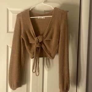 Long sleeve cropped sweater shirt
